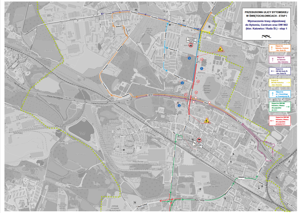 zdjęcie przedstawia mapę objazdu