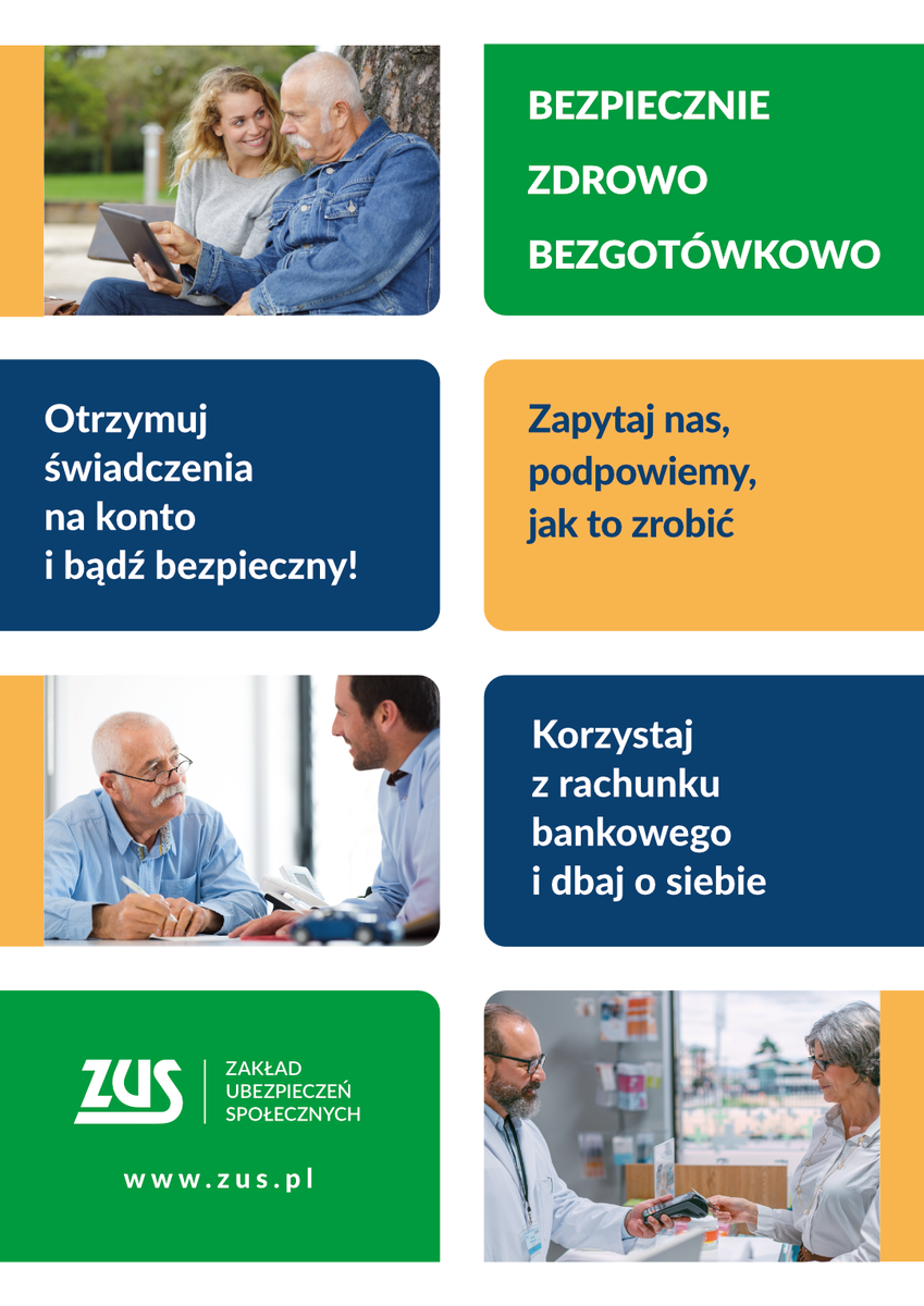 ulotka kampanii bezpiecznie zdrowo bezgotówkowo