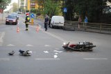 Wypadek na skrzyżowaniu ulic Wojska Polskiego i Hajduki w wyniku, którego ucierpiał 38-letni kierowca motoroweru.