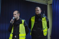 Spotkanie policjantów ze świętochłowickimi przedszkolakami. Tematem spotkania są &quot;Bezpieczne ferie 2016&quot;.