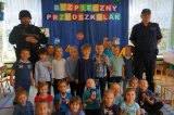 Spotkanie policji z przedszkolakami - prelekcja na temat bezpieczeństwa.