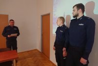 Bohaterscy policjanci wraz z Komendantem Miejskim Policji w Świętochłowicach insp. Andrzejem Brzozowskim