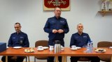 Na zdjęciu insp. Brzozowski, nadkom. Sokołowski oraz nadkom. Szynol.