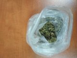 Na zdjęciu marihuana w plastikowym worku.