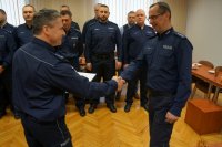 uroczyste pożegnanie Pierwszego Zastępcy Komendanta Miejskiego Policji w Świętochłowicach w związku z delegowaniem z urzędu do czasowego pełnienia służby i powierzenia obowiązków służbowych na stanowisku Pierwszego Zastępcy Komendanta Miejskiego Policji w Siemianowicach Śląskich.