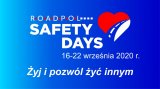 plakat z nazwą Road Safety Days oraz terminem obowiązywania i hasłem żyj i pozwól żyć innym