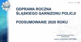 strona tytuowa prezentacji śkąskiej Policji podsumowująca 2020 rok