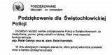 fragment tekstu podziękowań dla policjantów który wpłynął na ręce Komendanta Miejskiego Policji w Świętochłowicach