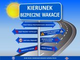 Na zdjęciu plakat promujący Bezpieczne wakacje 2021 na śląskich drogach