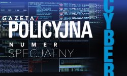 Tło okładki Gazety Policyjnej z tytułem CYBER