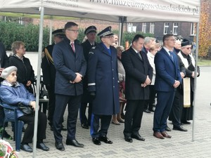 na zdjęciu gocie uroczystości z Komendantem Wojewódzkim i Prezydentem m. Świętochłowice