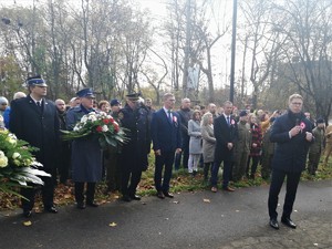 Prezydent m. Świętochłowice podczas przemowy