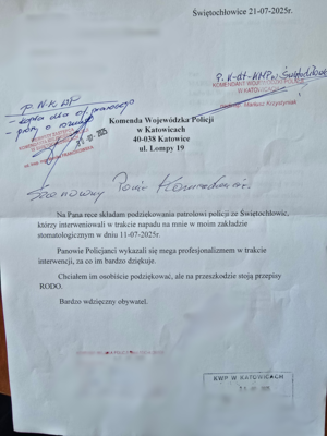 zdjęcie przedstawia podziękowania
