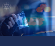 zdjęcie przedstawia osobę trzymającą narkotyki