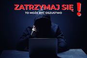 grafika z napisem zatrzymaj się to może być oszustwo