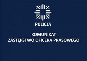 grafika z napisem komunikat zastępstwo oficera prasowego