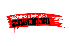 grafika z napisem narkotyki dopalacze zabijają
